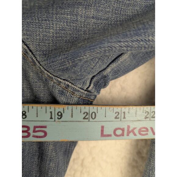 Liz Claiborne 100% Cotton Blue‎ Denim Brown Sequined Jacket Sz L - Picture 5 of 11